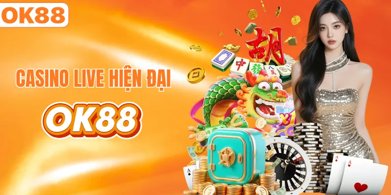 Trải nghiệm casino live OK88 với dealer thật xinh